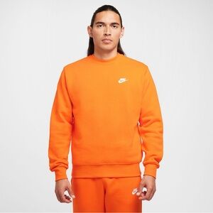 Nike Orange Crewneck Sweatshirt with White Swoosh size S